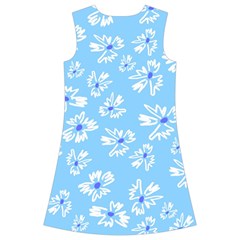 Flowers Pattern Print Floral Cute Kids  Short Sleeve Velvet Dress from ArtsNow.com Back