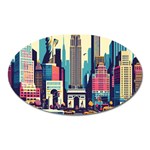 Skyscrapers City Usa Oval Magnet