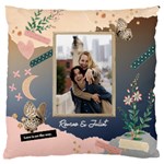 Personalized Couple Name Collage Style Large Blanket Standard Premium Plush Fleece Cushion Case (Two Sides)