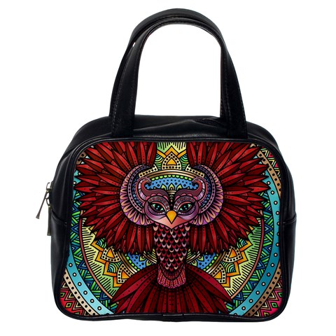 Colorful Owl Art Red Owl Classic Handbag (One Side) from ArtsNow.com Front