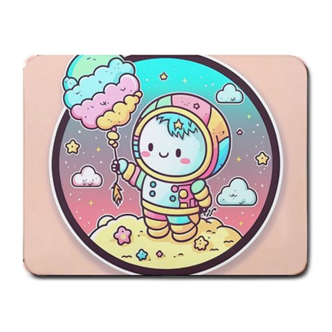 Boy Astronaut Cotton Candy Childhood Fantasy Tale Literature Planet Universe Kawaii Nature Cute Clou Small Mousepad from ArtsNow.com Front