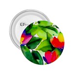 Watercolor Flowers Leaves Foliage Nature Floral Spring 2.25  Buttons