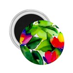 Watercolor Flowers Leaves Foliage Nature Floral Spring 2.25  Magnets