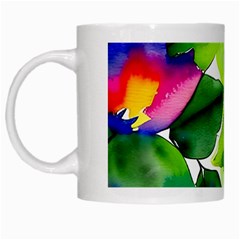 Watercolor Flowers Leaves Foliage Nature Floral Spring White Mug from ArtsNow.com Left