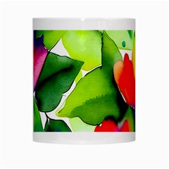 Watercolor Flowers Leaves Foliage Nature Floral Spring White Mug from ArtsNow.com Center