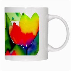 Watercolor Flowers Leaves Foliage Nature Floral Spring White Mug from ArtsNow.com Right