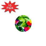 Watercolor Flowers Leaves Foliage Nature Floral Spring 1  Mini Magnet (10 pack) 