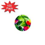 Watercolor Flowers Leaves Foliage Nature Floral Spring 1  Mini Magnets (100 pack) 