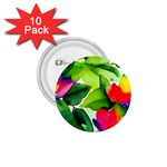 Watercolor Flowers Leaves Foliage Nature Floral Spring 1.75  Buttons (10 pack)