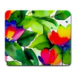 Watercolor Flowers Leaves Foliage Nature Floral Spring Large Mousepad