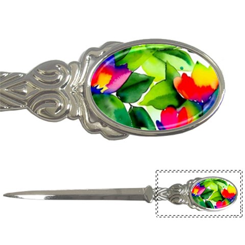 Watercolor Flowers Leaves Foliage Nature Floral Spring Letter Opener from ArtsNow.com Front