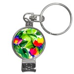 Watercolor Flowers Leaves Foliage Nature Floral Spring Nail Clippers Key Chain