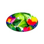 Watercolor Flowers Leaves Foliage Nature Floral Spring Sticker (Oval)