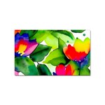 Watercolor Flowers Leaves Foliage Nature Floral Spring Sticker (Rectangular)