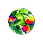 Watercolor Flowers Leaves Foliage Nature Floral Spring Magnet 3  (Round)