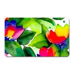 Watercolor Flowers Leaves Foliage Nature Floral Spring Magnet (Rectangular)