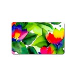 Watercolor Flowers Leaves Foliage Nature Floral Spring Magnet (Name Card)