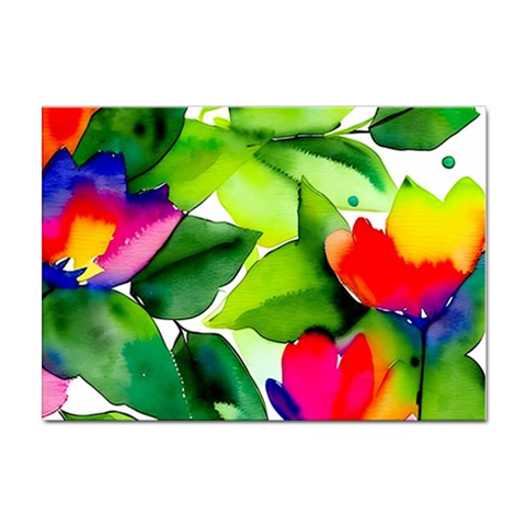 Watercolor Flowers Leaves Foliage Nature Floral Spring Sticker A4 (10 pack) from ArtsNow.com Front