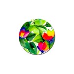 Watercolor Flowers Leaves Foliage Nature Floral Spring Golf Ball Marker