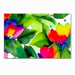 Watercolor Flowers Leaves Foliage Nature Floral Spring Postcard 4 x 6  (Pkg of 10)