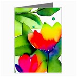 Watercolor Flowers Leaves Foliage Nature Floral Spring Greeting Card