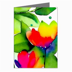 Watercolor Flowers Leaves Foliage Nature Floral Spring Greeting Cards (Pkg of 8) from ArtsNow.com Left