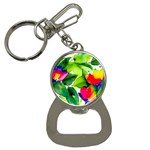 Watercolor Flowers Leaves Foliage Nature Floral Spring Bottle Opener Key Chain