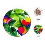 Watercolor Flowers Leaves Foliage Nature Floral Spring Playing Cards Single Design (Round)