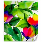 Watercolor Flowers Leaves Foliage Nature Floral Spring Canvas 8  x 10 