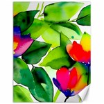 Watercolor Flowers Leaves Foliage Nature Floral Spring Canvas 12  x 16 