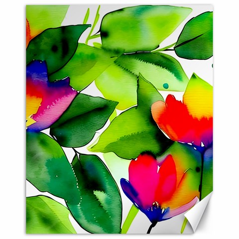 Watercolor Flowers Leaves Foliage Nature Floral Spring Canvas 16  x 20  from ArtsNow.com 15.75 x19.29  Canvas - 1