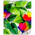 Watercolor Flowers Leaves Foliage Nature Floral Spring Canvas 16  x 20 