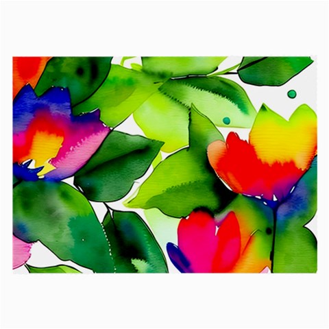 Watercolor Flowers Leaves Foliage Nature Floral Spring Large Glasses Cloth (2 Sides) from ArtsNow.com Front