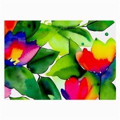 Watercolor Flowers Leaves Foliage Nature Floral Spring Large Glasses Cloth (2 Sides) from ArtsNow.com Front