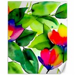 Watercolor Flowers Leaves Foliage Nature Floral Spring Canvas 11  x 14 