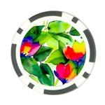 Watercolor Flowers Leaves Foliage Nature Floral Spring Poker Chip Card Guard