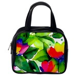 Watercolor Flowers Leaves Foliage Nature Floral Spring Classic Handbag (One Side)