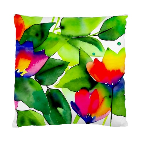 Watercolor Flowers Leaves Foliage Nature Floral Spring Standard Cushion Case (One Side) from ArtsNow.com Front