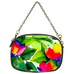 Watercolor Flowers Leaves Foliage Nature Floral Spring Chain Purse (Two Sides)