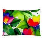 Watercolor Flowers Leaves Foliage Nature Floral Spring Pillow Case