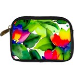 Watercolor Flowers Leaves Foliage Nature Floral Spring Digital Camera Leather Case