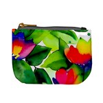 Watercolor Flowers Leaves Foliage Nature Floral Spring Mini Coin Purse