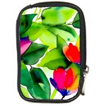 Watercolor Flowers Leaves Foliage Nature Floral Spring Compact Camera Leather Case