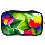 Watercolor Flowers Leaves Foliage Nature Floral Spring Toiletries Bag (One Side)