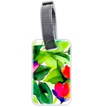 Watercolor Flowers Leaves Foliage Nature Floral Spring Luggage Tag (two sides)