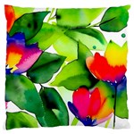 Watercolor Flowers Leaves Foliage Nature Floral Spring Large Cushion Case (One Side)