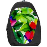 Watercolor Flowers Leaves Foliage Nature Floral Spring Backpack Bag