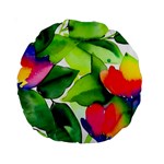 Watercolor Flowers Leaves Foliage Nature Floral Spring Standard 15  Premium Round Cushions