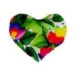 Watercolor Flowers Leaves Foliage Nature Floral Spring Standard 16  Premium Heart Shape Cushions