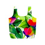 Watercolor Flowers Leaves Foliage Nature Floral Spring Full Print Recycle Bag (S)